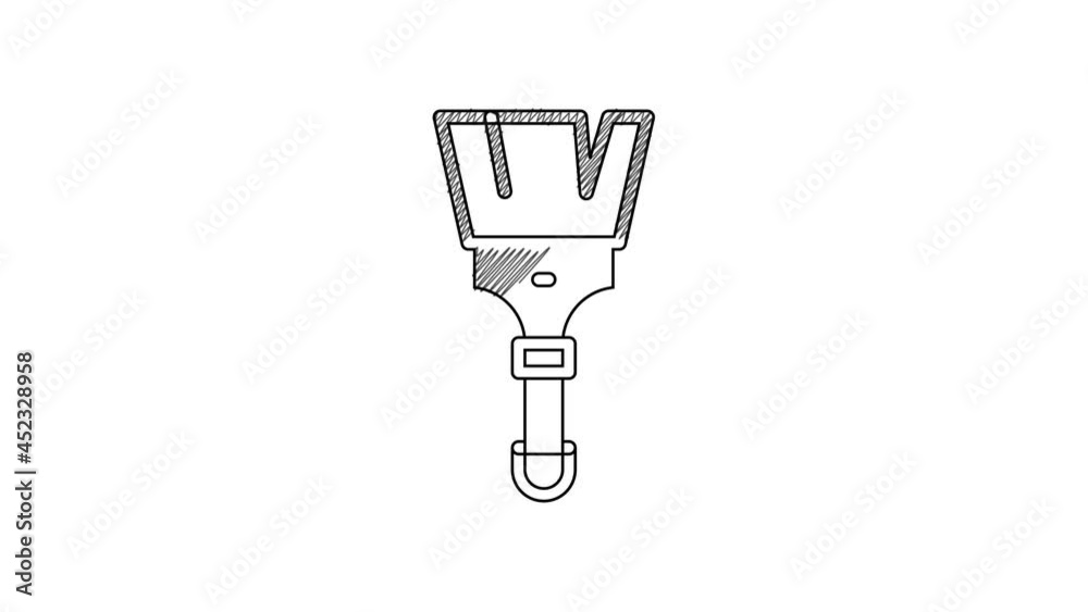 Black line Paint brush icon isolated on white background. 4K Video motion graphic animation Black line Paint brush icon isolated on white background. 4K Video motion graphic animation