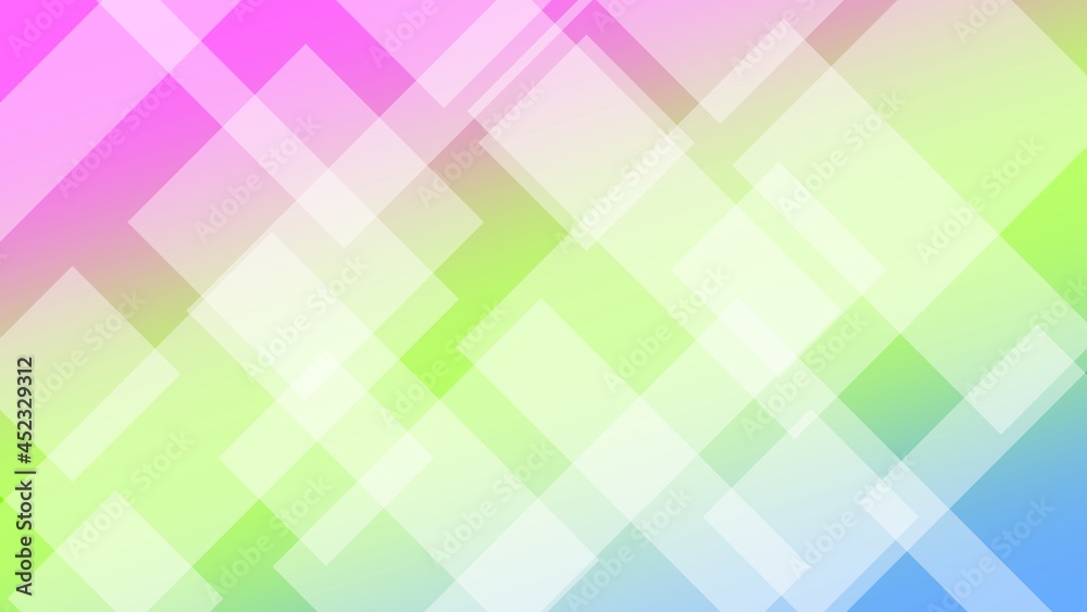 Abstract Pattern Background, Complex Messy White Shapes, Pink Green Blue Gardient Background, 3D Illustration