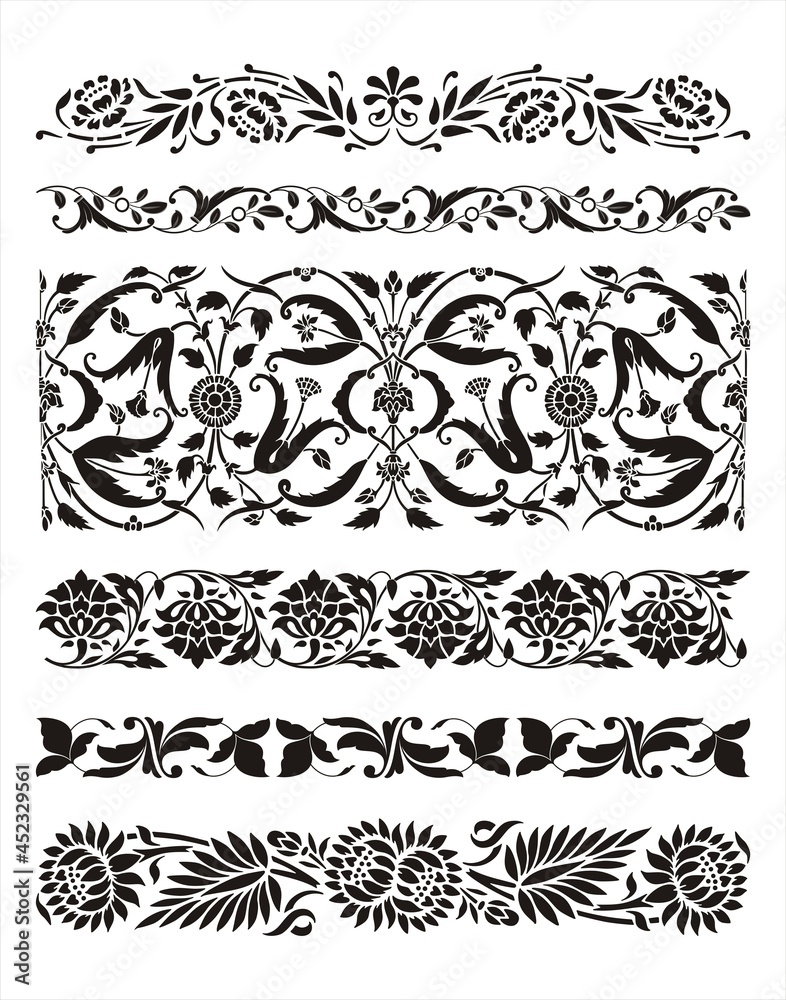 Naklejka premium traditional paisley floral design , textile , Rajasthan, royal India 