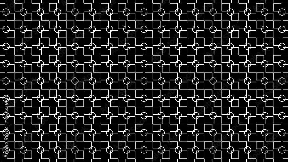 Abstract Pattern Background, Red Symmetrical Block Circles and Squares, Black Background, 3D Illustration Abstract Pattern Background, Red Symmetrical Block Circles and Squares, Black Background, 3D Illustration