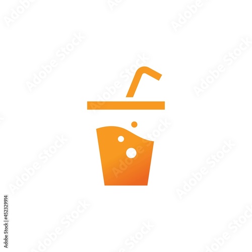 Fresh drink logo design symbol vector template. Cup water icon