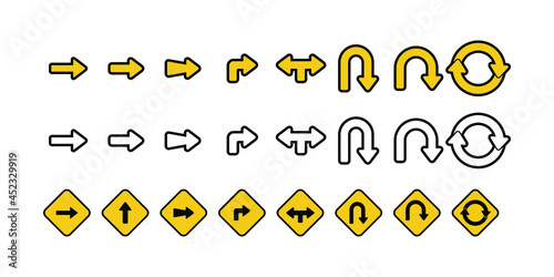 Set of arrows road signs design illustration vector eps format , suitable for your design needs, logo, illustration, animation, etc.