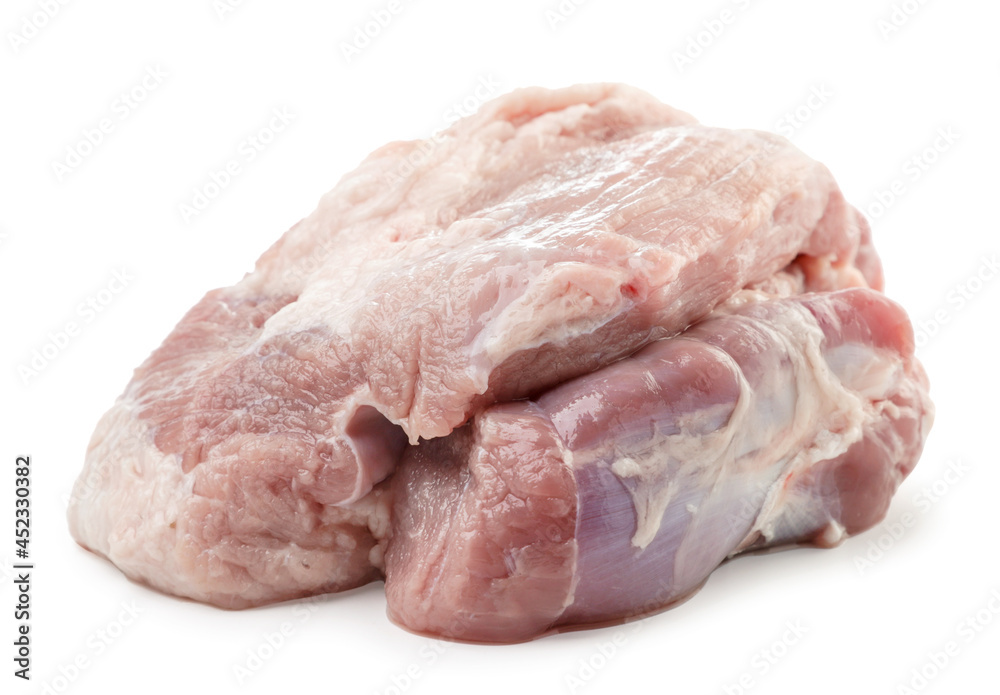 Piece of pork on a white background. Isolated Piece of pork on a white background. Isolated