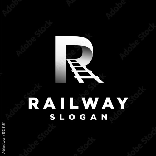 Railway logo with letter r concept