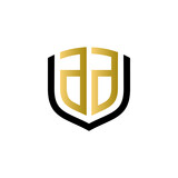 aa shield logo design vector icon