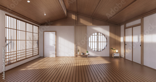 Empty - Clean modern room japanese style.3D rendering