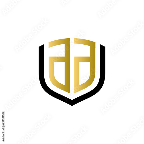 aa shield logo design vector icon