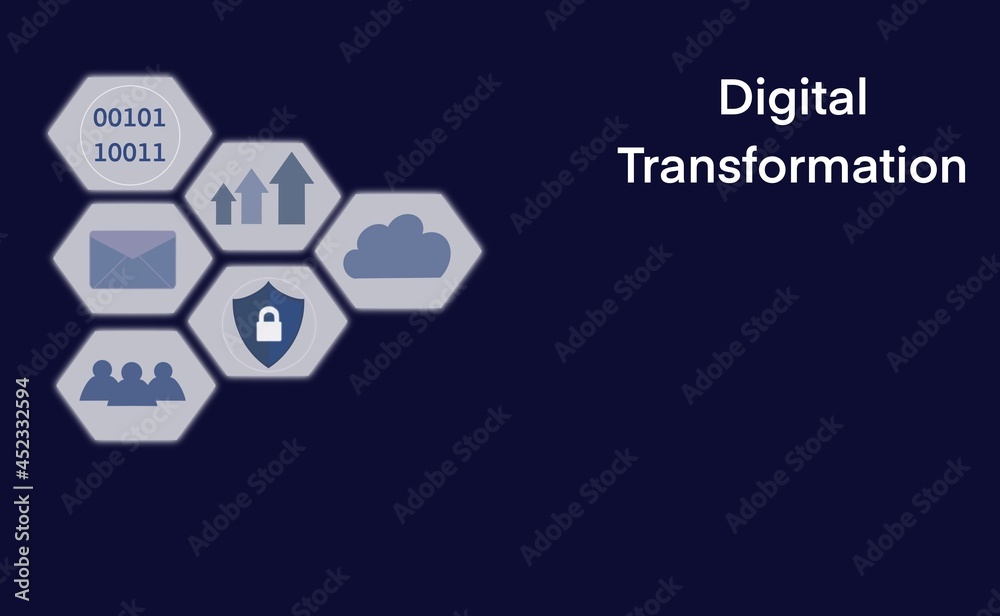 Digital Transformation background.data security concept.