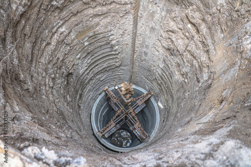 Water Well Drilling, Dig a well for water, Inside The Well, Groundwater hole drilling machine, boreholes, Deep pit in the ground