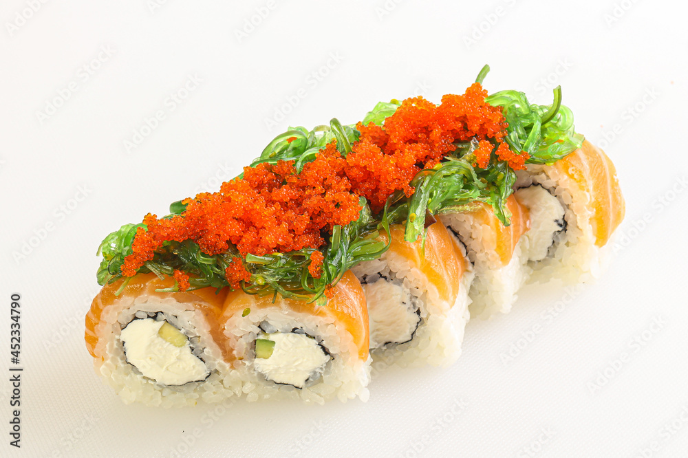 Japanese tradtional roll with salmon Japanese tradtional roll with salmon