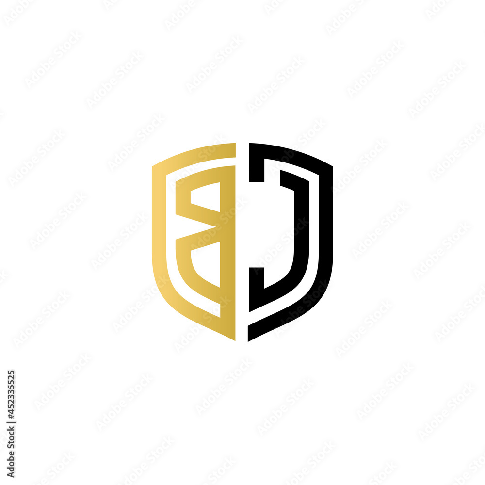 Obraz premium bj shield logo design vector icon