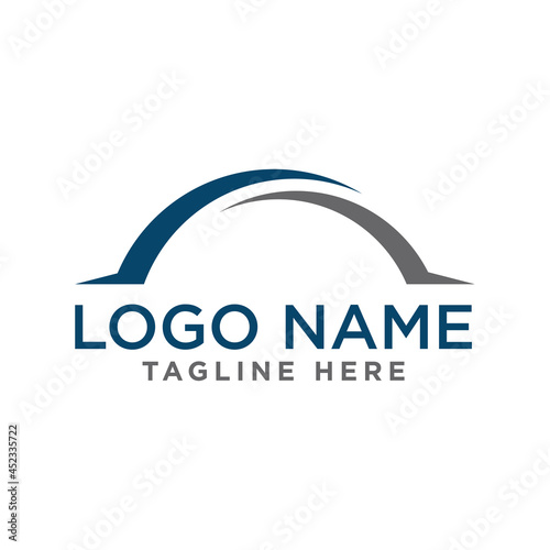 swoosh ring logo vector design template
