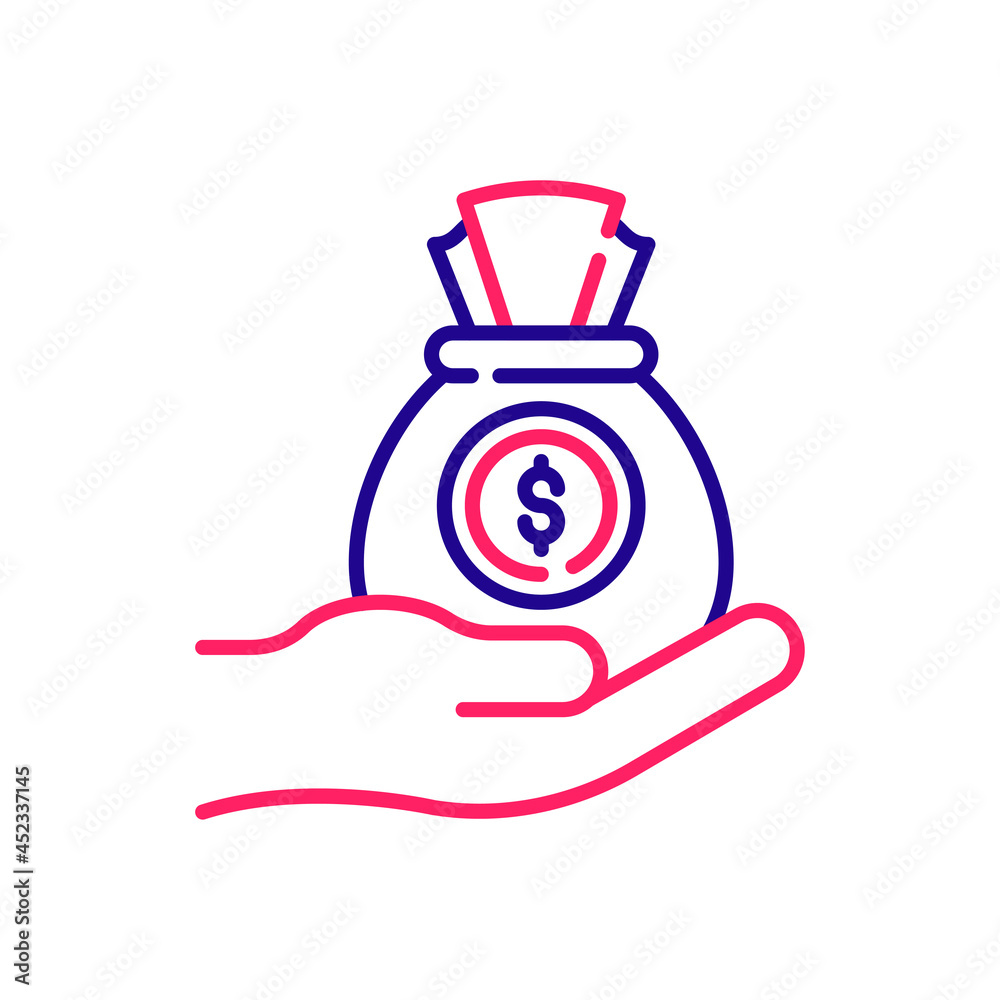 Dollar bag vector 2 colours icon style illustration. EPS 10 File Dollar bag vector 2 colours icon style illustration. EPS 10 File