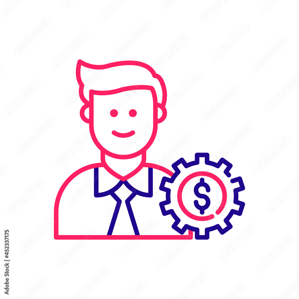 Account manager vector 2 colours icon style illustration. EPS 10 File