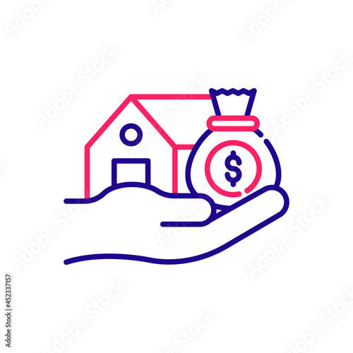 Home loan vector 2 colours icon style illustration. EPS 10 File