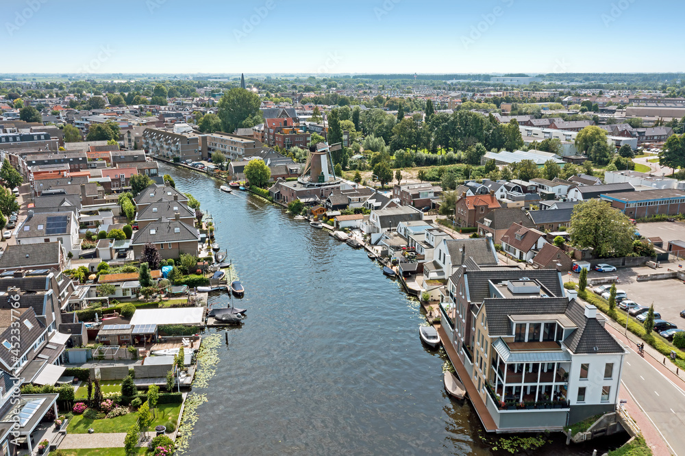 Aerial from the city Bodegraven in the Netherlands