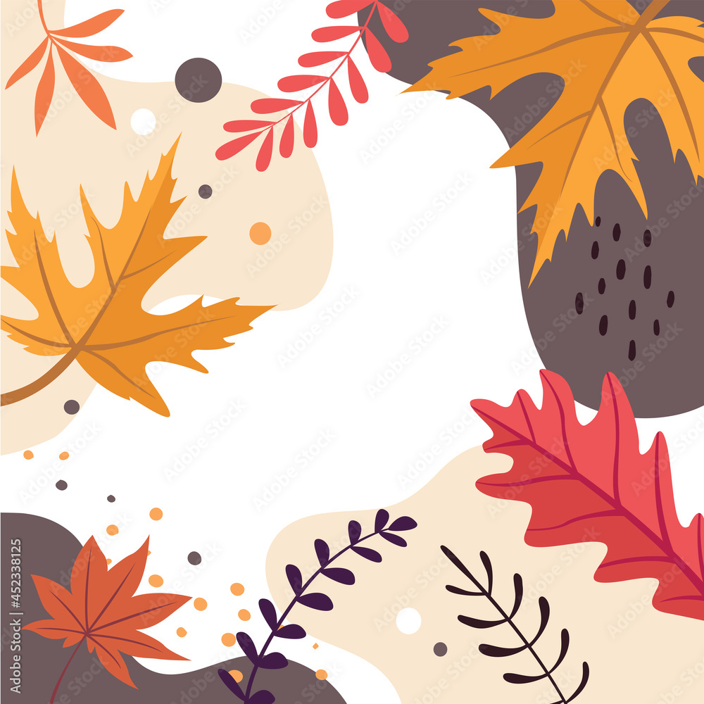 abstract autumn backgrounds for social media stories. Colorful banners with autumn  leaves.