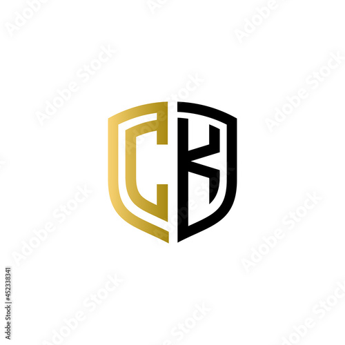 ck shield logo design vector icon