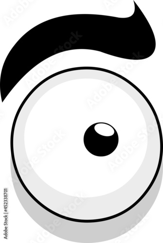 Vector illustration of an eye with eyebrow cartoon