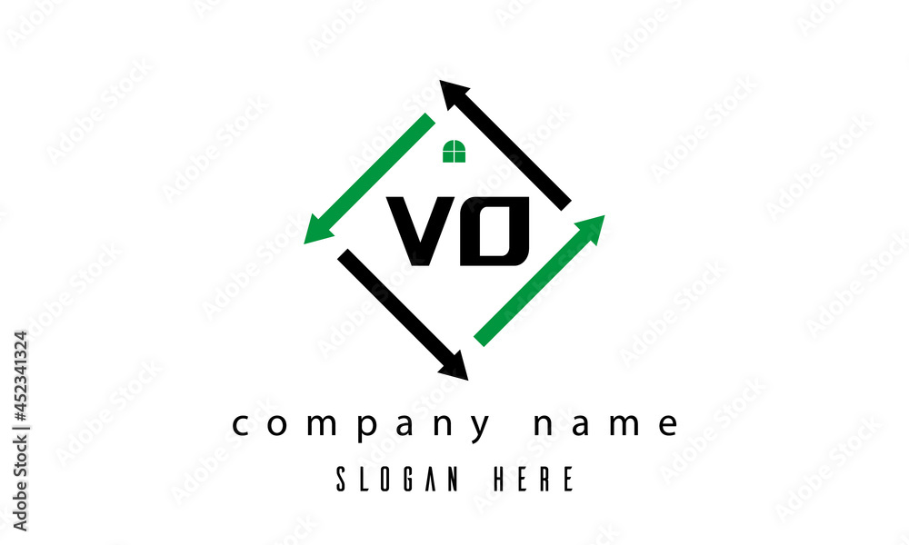 VO creative real estate letter logo VO creative real estate letter logo