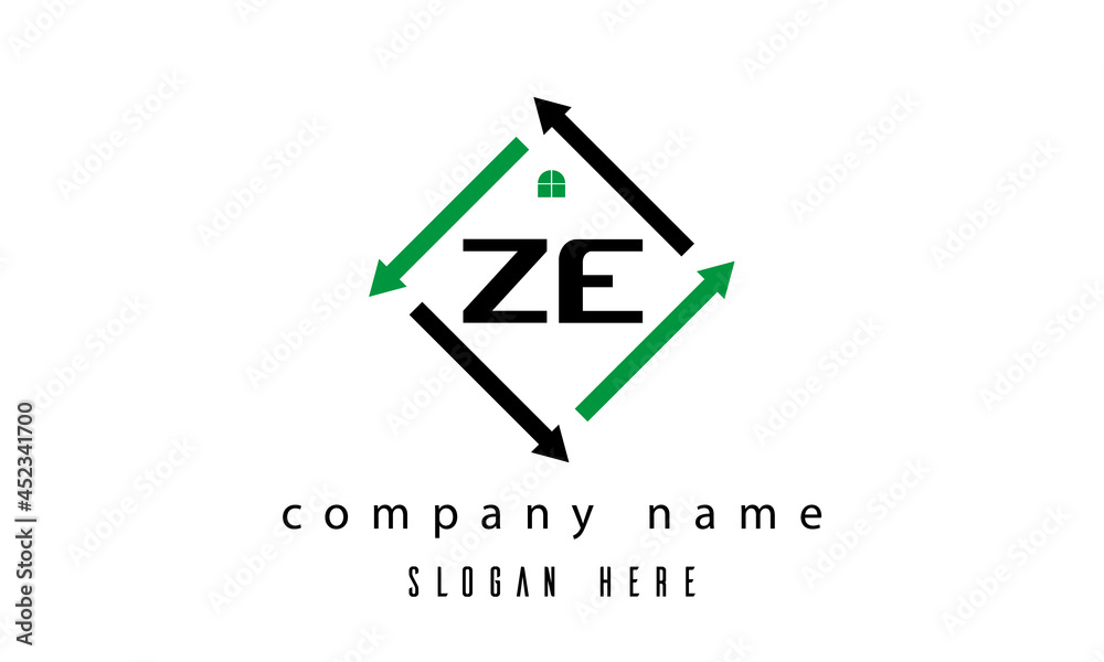 ZE creative real estate letter logo ZE creative real estate letter logo