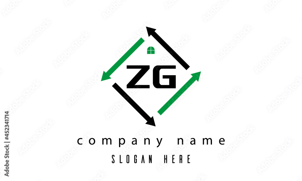 ZG creative real estate letter logo ZG creative real estate letter logo