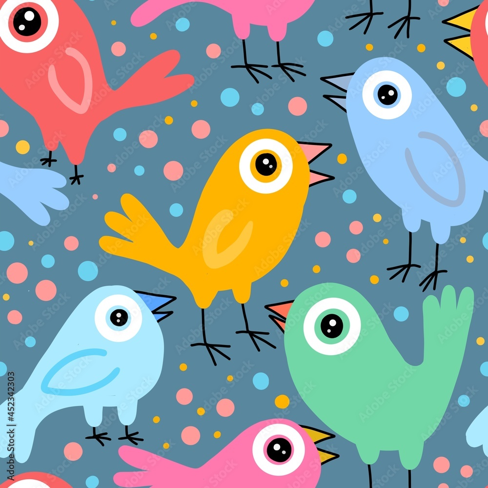 seamless pattern with birds and flowers seamless pattern with birds and flowers