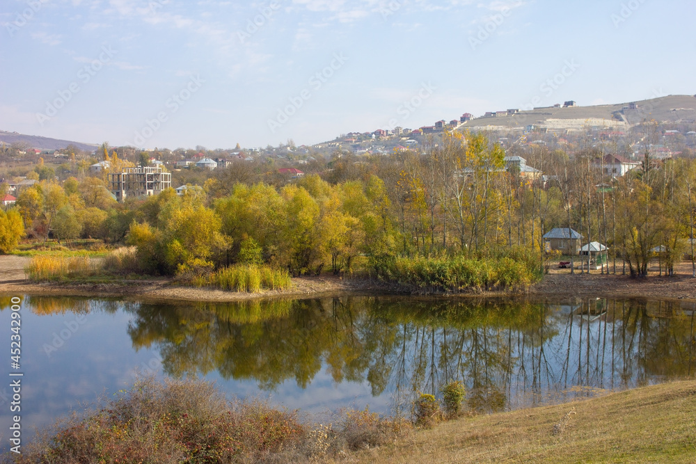 Beautiful autumn lake.