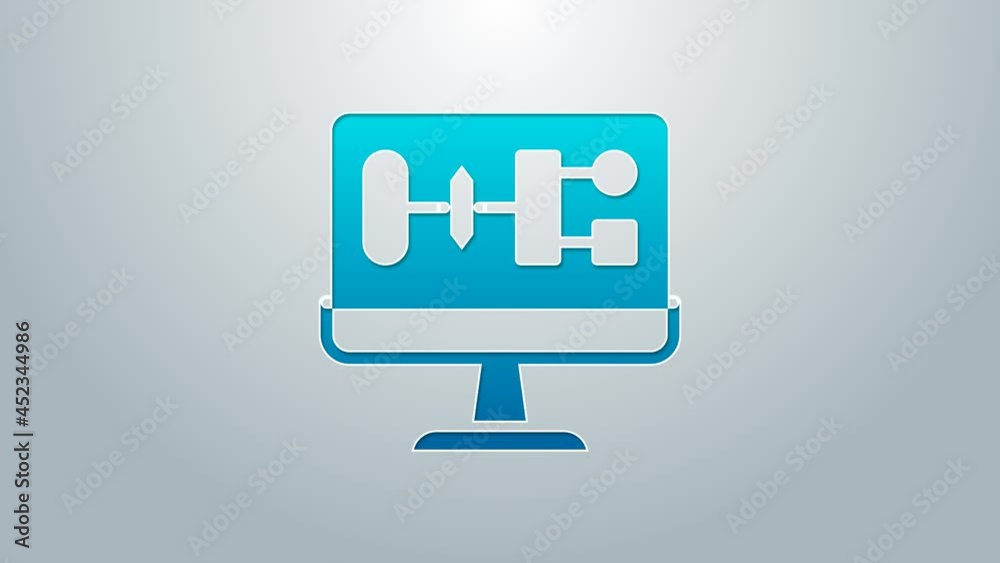 Blue line Algorithm icon isolated on grey background. Algorithm symbol design from Artificial Intelligence collection. 4K Video motion graphic animation Blue line Algorithm icon isolated on grey background. Algorithm symbol design from Artificial Intelligence collection. 4K Video motion graphic animation