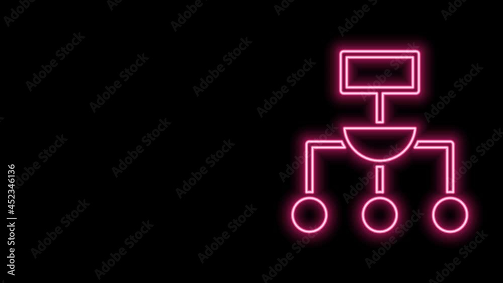 Glowing neon line Algorithm icon isolated on black background. Algorithm symbol design from Artificial Intelligence collection. 4K Video motion graphic animation Glowing neon line Algorithm icon isolated on black background. Algorithm symbol design from Artificial Intelligence collection. 4K Video motion graphic animation