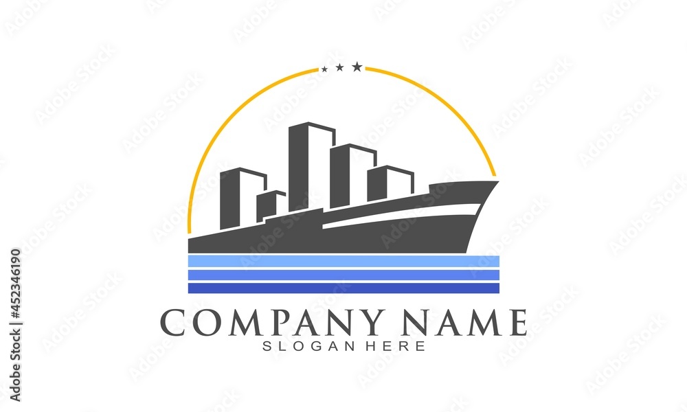 Cruise ship logo design