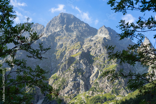 Mięguszowiecki Szczyt in Polish Tatra Mountains. View from above Morskie Oko lake.