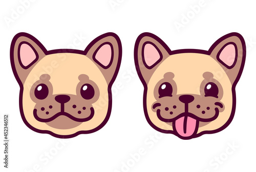 Cartoon French Bulldog face