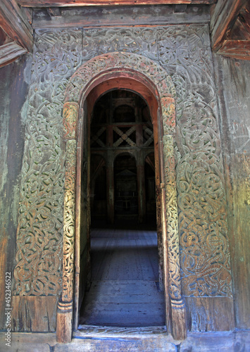 Heddal Stave Church (Heddal stavkirke) - wooden church inside, Norway