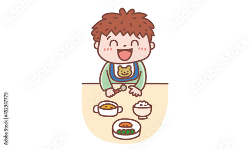 離乳食の赤ちゃん