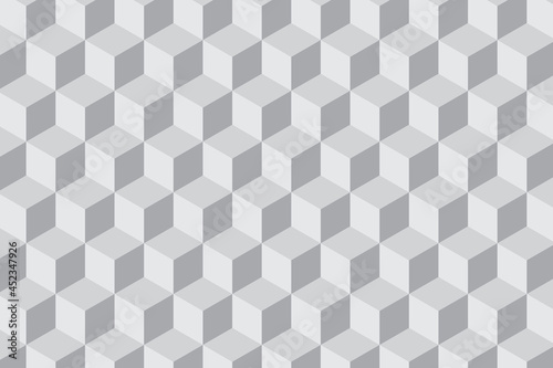 Geometric grey cube patterns background vector