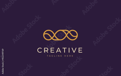 Three infinite circles. Unique Triple Zero Logo Template, Triple O logo abstract.