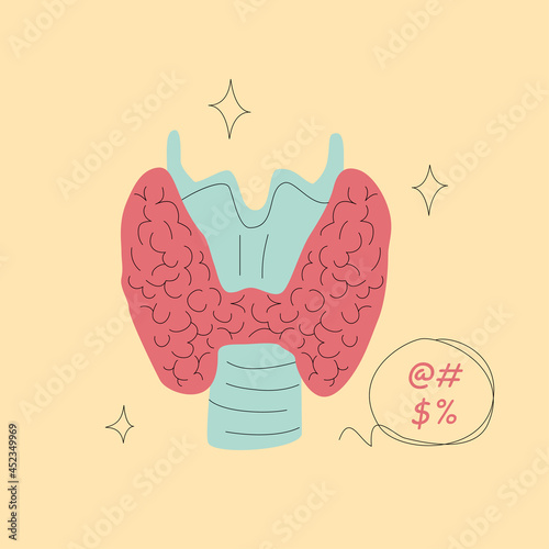 Human Thyroid Vector Illustration