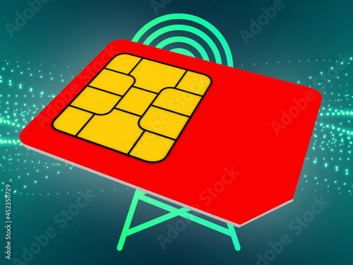 3d render sim card
 photo