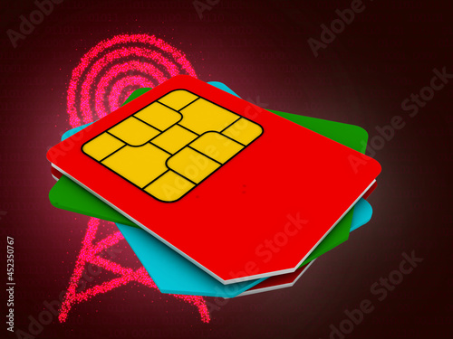 3d render sim card
 photo