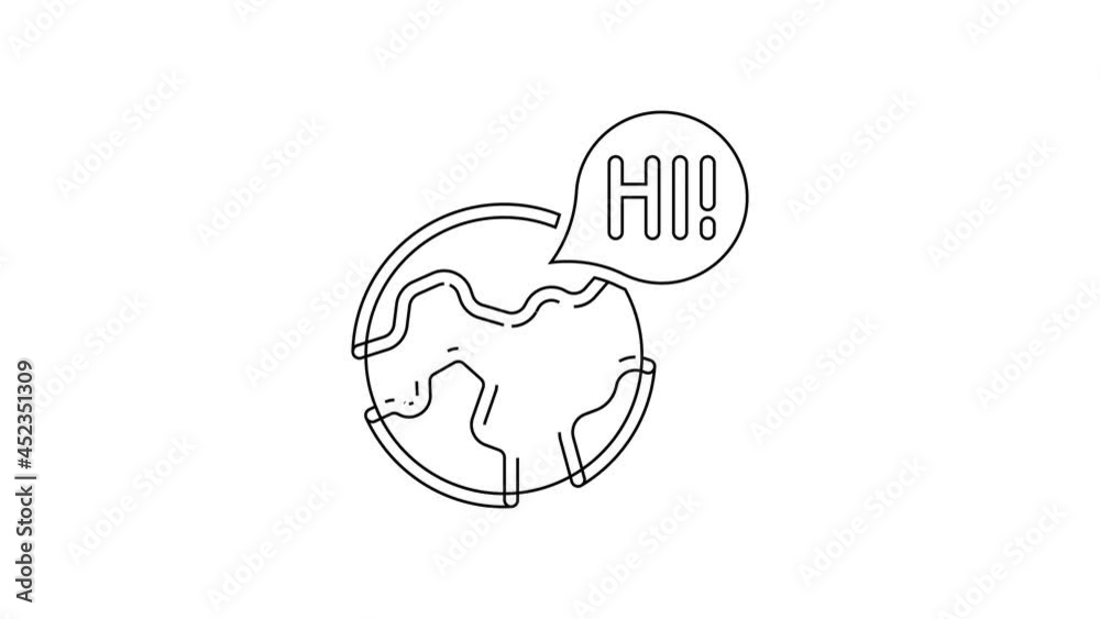 Black line Learning foreign languages icon isolated on white background. Translation, language interpreter and communication. 4K Video motion graphic animation Black line Learning foreign languages icon isolated on white background. Translation, language interpreter and communication. 4K Video motion graphic animation