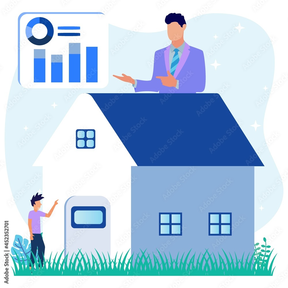 Illustration vector graphic cartoon character of real estate business