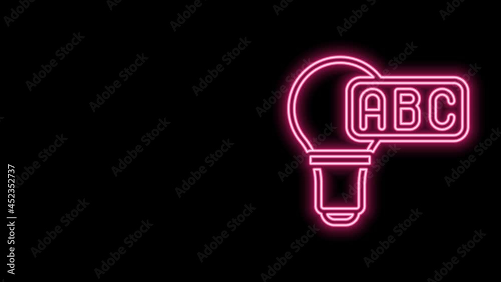 Glowing neon line Creative lamp light idea icon isolated on black background. Concept ideas inspiration, invention, effective thinking, knowledge and education. 4K Video motion graphic animation Glowing neon line Creative lamp light idea icon isolated on black background. Concept ideas inspiration, invention, effective thinking, knowledge and education. 4K Video motion graphic animation