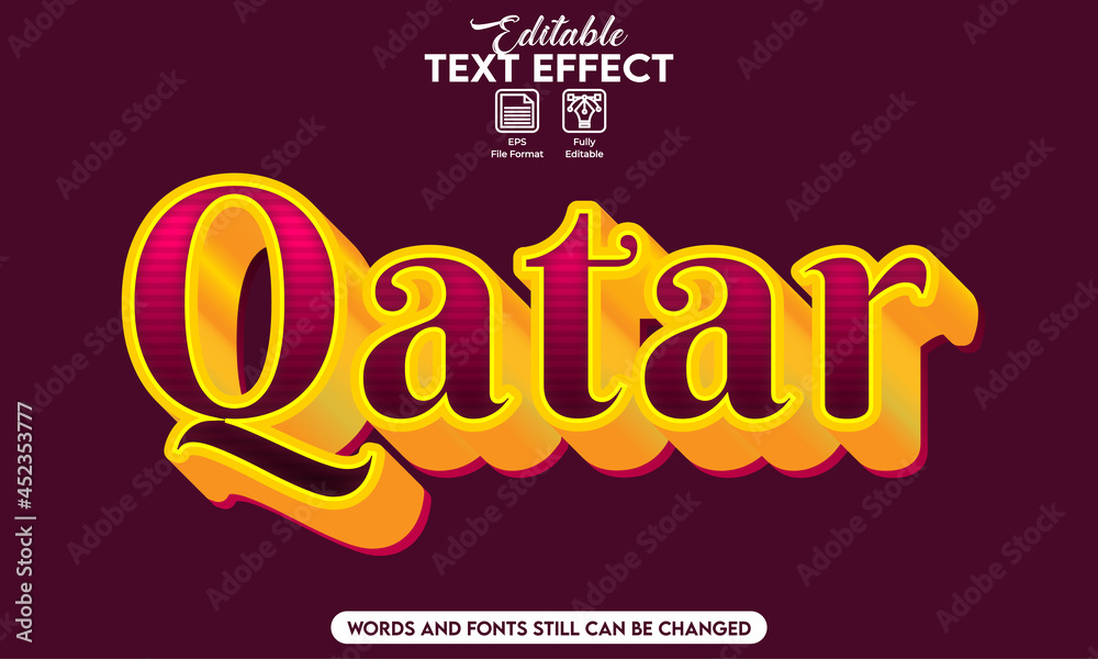 Editable text effect qatar