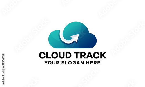 Cloud Arrow Gradient Logo Template