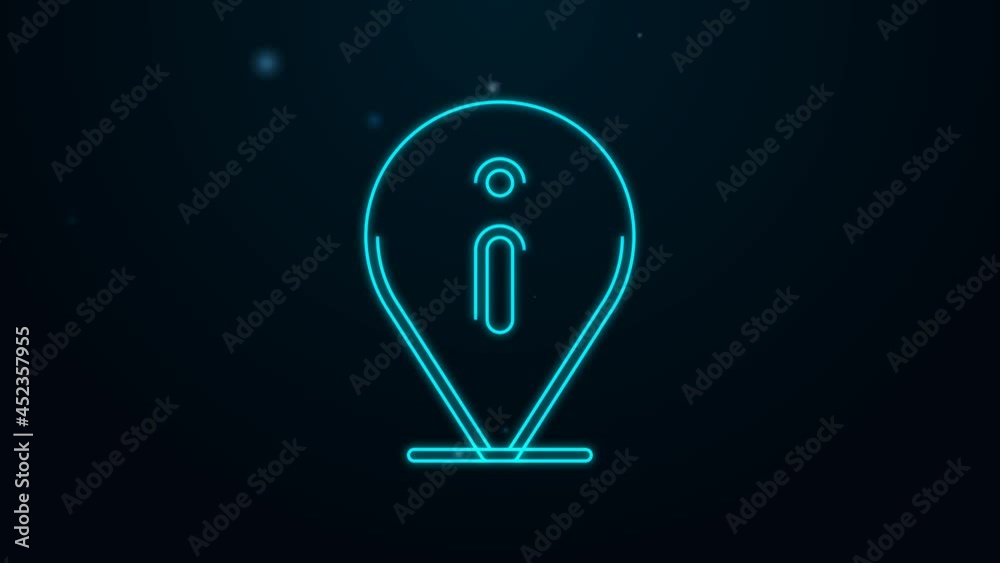 Glowing neon line Information icon isolated on black background. 4K Video motion graphic animation Glowing neon line Information icon isolated on black background. 4K Video motion graphic animation