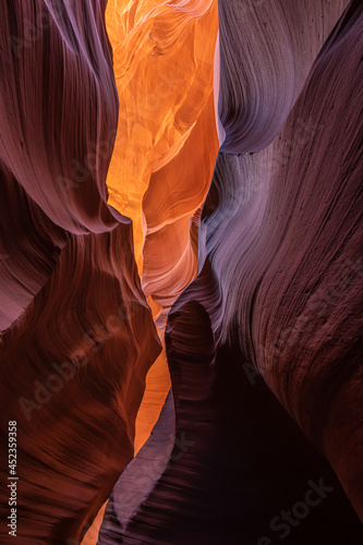 Slot Canyon Antelope Arizona near Page USA. Abstract and colorful sandstone background.
