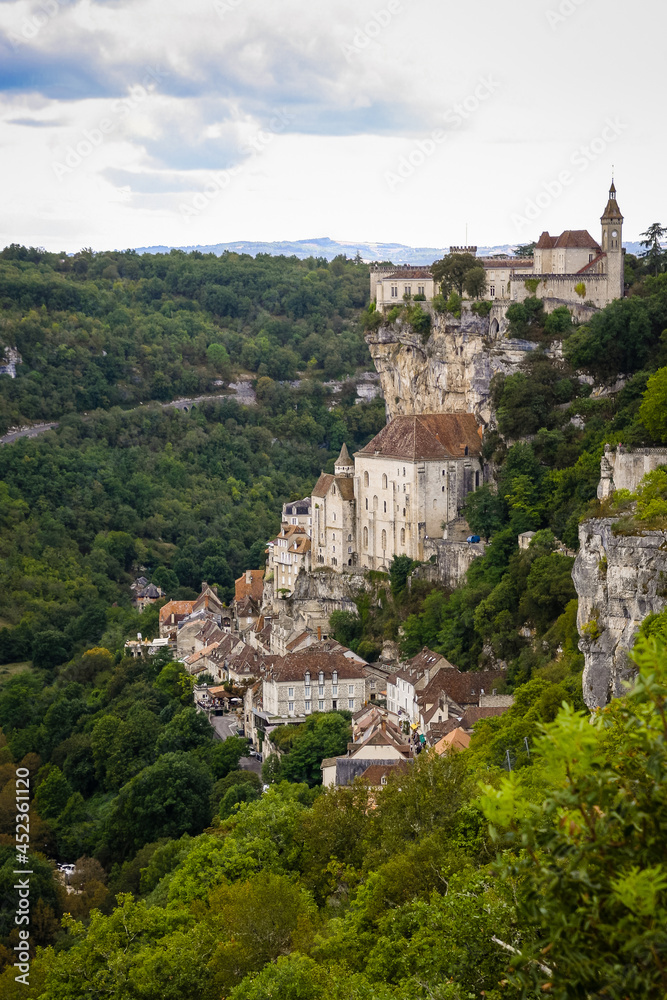 View to the monastery in Rocamadour