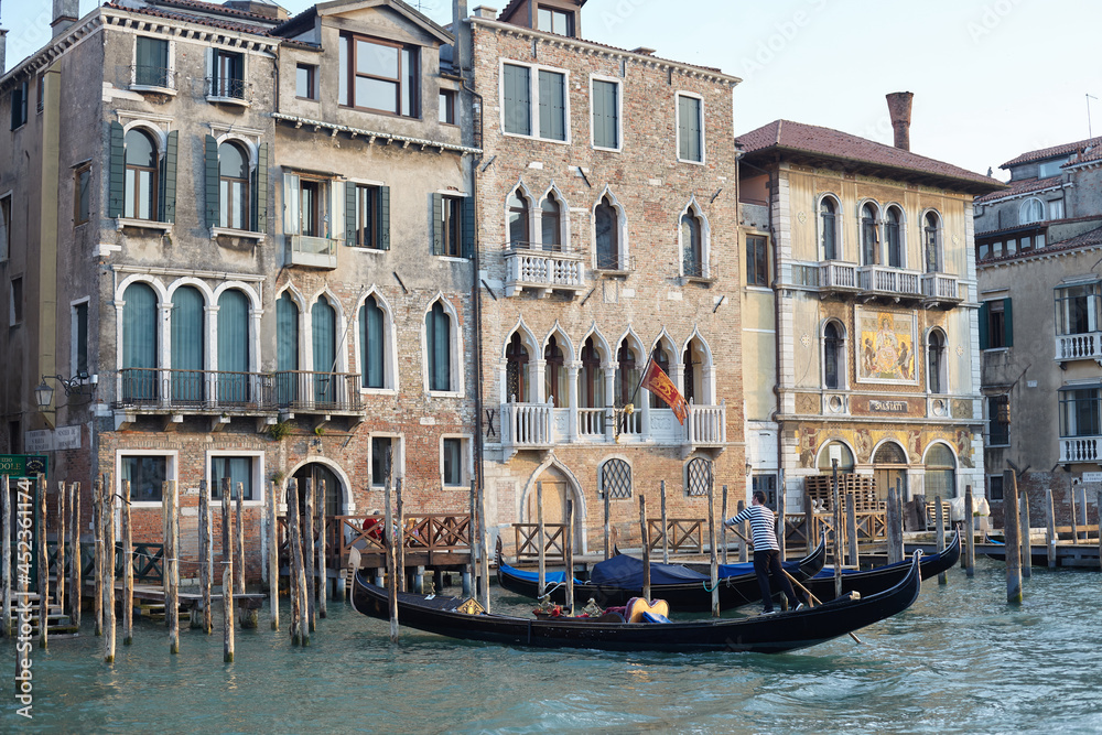Venice old palace and gondola