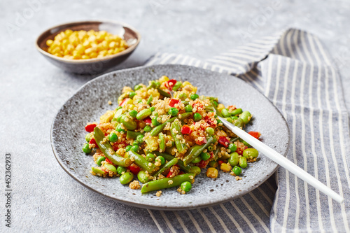 Wallpaper Mural Quinoa salad with green beans, corn, red bell peppers, peas and soybeans. Useful vegetable mix Torontodigital.ca